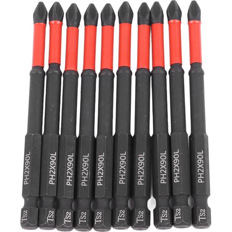 10-teiliges Set Kreuzschlitzschraubendreher-Bits, rutschfest, schlagfest, hochhart, magnetisch (1/5)