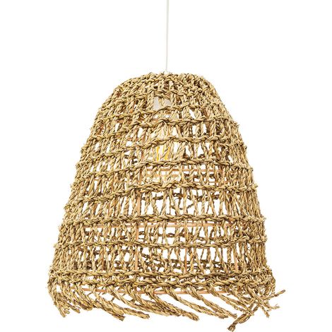 Rattan Ceiling Lamp - Boho Bali Design Pendant Lamp - Linei Natural wood (1/4)