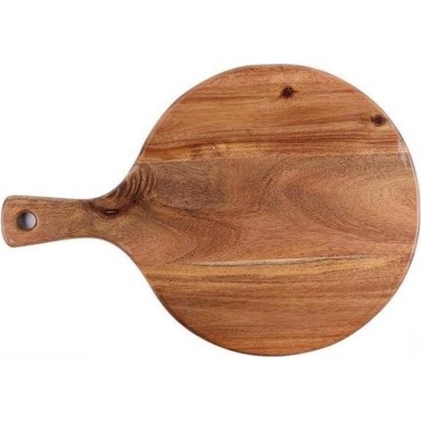 Plateau à pizza en bois pouvant être suspendu avec poignée plateau coupe pizza preuve Astuce - Rond (1/4)
