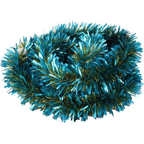 Catena per albero di Natale turchese oro taglio spesso/sottile 10 cm 3 m (1/2)