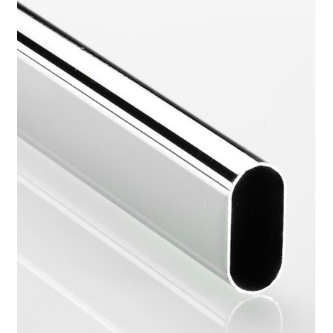 HETTICH Ovales Schrankrohr verchromt, hochglanz, 2000 mm, 47615