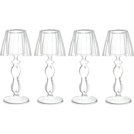 Lot de 4 bougeoirs en verre, adaptés aux bougies et bougies chauffe-plat, bougeoirs transparents et modernes, bougeoirs chauffe-plat, adaptés à la décoration de table, au salon, à Noël, à l'intérieur 