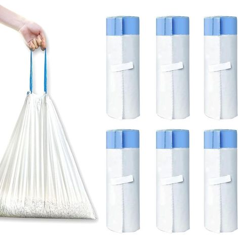 Sacchetti per lettiera per gatti RMAN 500 x 450 mm con maniglia per il trasporto, autopulenti, biodegradabili, resistenti e antistrappo, confezione da 6 rotoli/90 pezzi. (1/4)