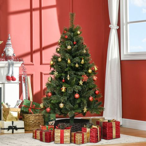 Sapin artificiel de Noël vert 150 cm, 665 branches, arbre décoratif avec pied inclus (1/5)