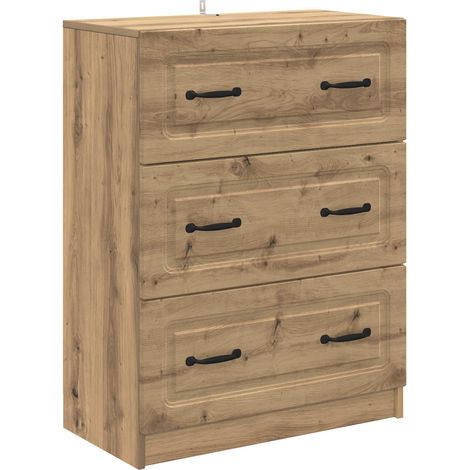vidaXL  Drawer Cabinet  Artisan Oak 66 x 34.5 x 87 cm Engineered Wood