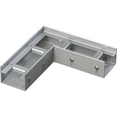 Canaleta de desagüe de esquina de 75 mm con ajuste, acero inoxidable. (1/2)