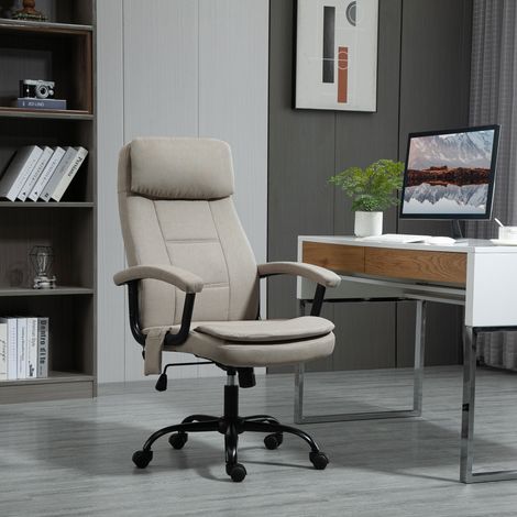 Ergonomischer Massage-Bürostuhl, höhenverstellbar mit Wippfunktion, beige (1/4)