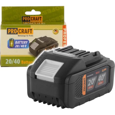 Procraft 20/40 batteria 20 / 40 V 8,0 / 4,0 Ah Li-Ion con indicatore di carica