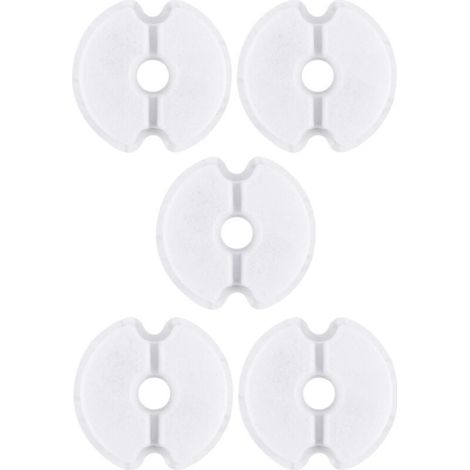 5X Filtre Fontaine Eau Chat Rond Résine Charbon Actif 4 Couches Filtration Mousse Chien Animal Universel, 104mm (1/5)