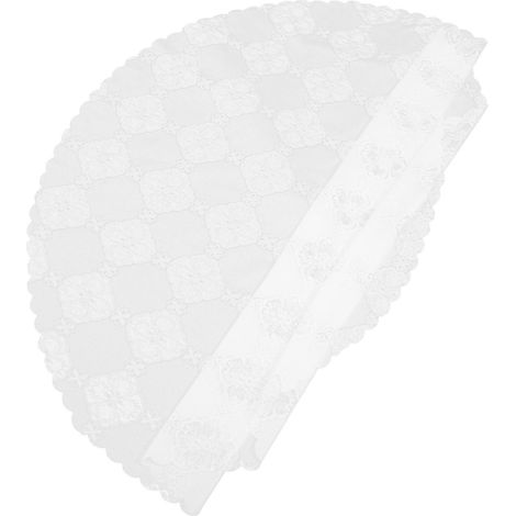 Nappe en dentelle pour tables rondes, style rustique vintage, ambiance élégante, idéale pour les mariages, les fêtes et la décoration intérieure. (1/5)