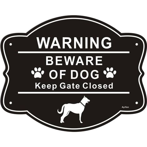 mit Aufschrift Keep Gate Closed Dogs 25 4 x 20 3 cm