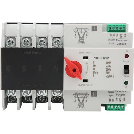 Für AC220V 4P automatischer Transferschalter, automatischer Quellenwechselrichter mit doppelter Stromversorgung, unterbrechungsfreier Stromwahlschalter, für kommunalen Solarwechselrichter