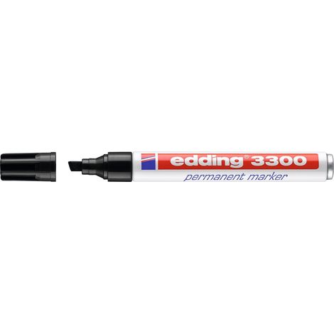 Pennarello indelebile 3300 linea nera 1-5mm punta a scalpello EDDING (Per 10)