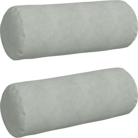 Maison Exclusive - Cuscini a rullo 2 pcs Grigio chiaro Ø 25 x 70 cm