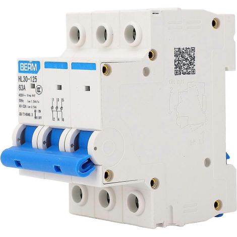 Interrupteur de sectionnement pour PC, ignifugé, disjoncteur miniature tripolaire, 400 V, 63 A