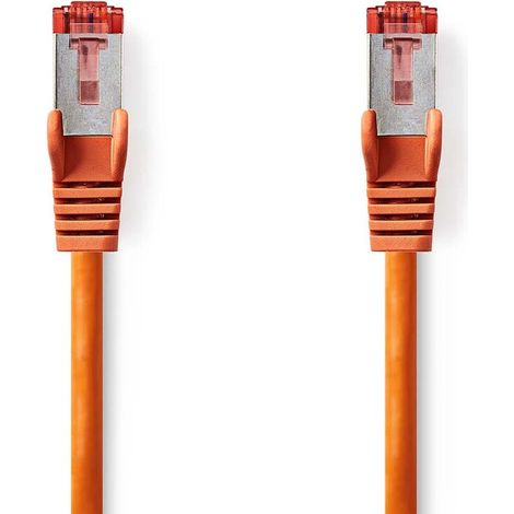 Nedis CAT6-Netzwerkkabel / RJ45 Stecker / RJ45 Stecker / S/FTP / 10.0 m / Rund / LSZH / Orange / Label