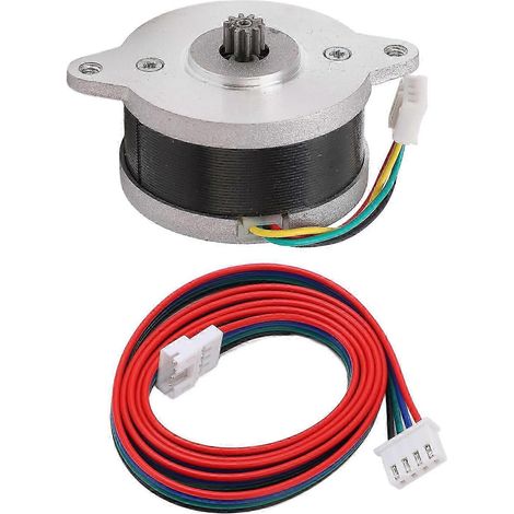 Extrudermotor mit Kabel, runder Körper, 10 Zähne, Zubehör für Ender 3 Reprap 3D-Drucker, Ersatzteil für Schrittmotoren, kompatibel mit DIY-Kits. (1/4)
