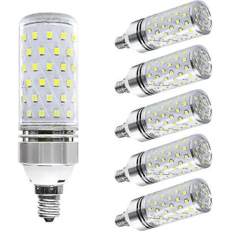 Ampoule LED E12, ampoules LED pour lustre 16 W, 1500 lm, blanc chaud 6000 K, équivalent 120 W incandescent, IRC 80+, ampoules LED candélabres, non dimmables (1/5)