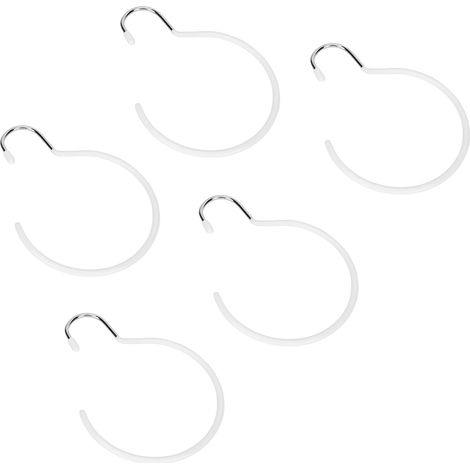 Lot de 5 crochets muraux multifonctions blancs pour salon, dressing, salle de bain, peignoir, écharpe, ceinture, rangement pratique. (1/5)