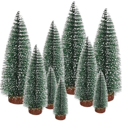 Sapin de Noël Miniature avec Base en pour Décoration Table Maison ou Vitrine Lot 10 et 15 9PCS 20CM Bois (1/3)