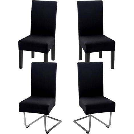 Lot de 4 housses de chaise extensibles, universelles, amovibles, lavables, modernes et durables, pour la maison, l'hôtel, le restaurant, les fêtes, les banquets et la décoration de la cuisine