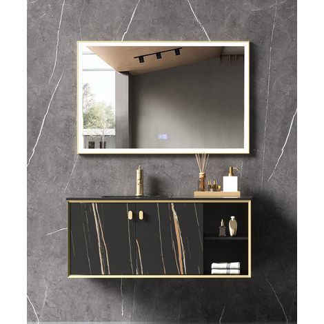 Meuble de salle de bain Noir Pondichéry - 120 cm (1/2)