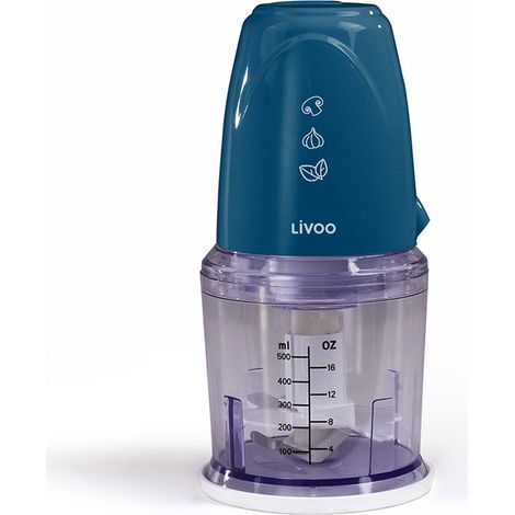 Hachoir électrique multifonction couleur bleu Livoo - Capacité 0,5L - 2 vitesses DOP207B (1/3)