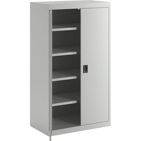 LISTA, Armoire pour charges lourdes, 4 tablettes, gris clair