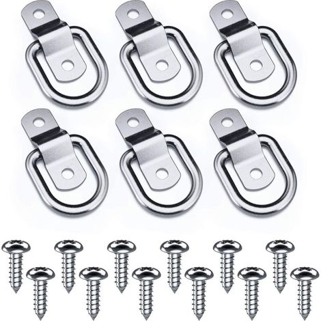 6 anillos de fijación y 12 tornillos, adecuados para asegurar la carga en barcos, remolques y lanchas motoras - Crezuo