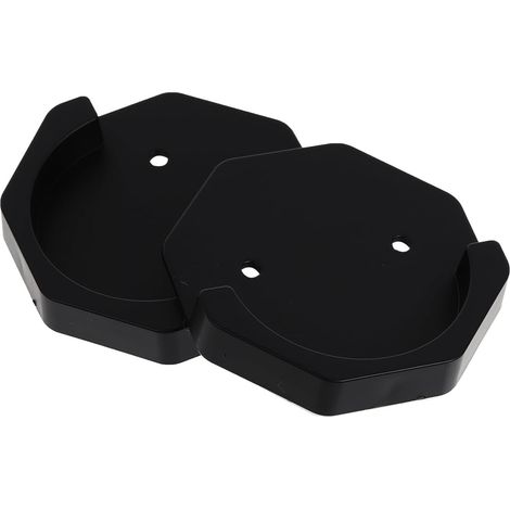 Support adhésif hexagonal noir pour tringle à rideaux de douche (2 pièces) - Salle de bain (1/5)