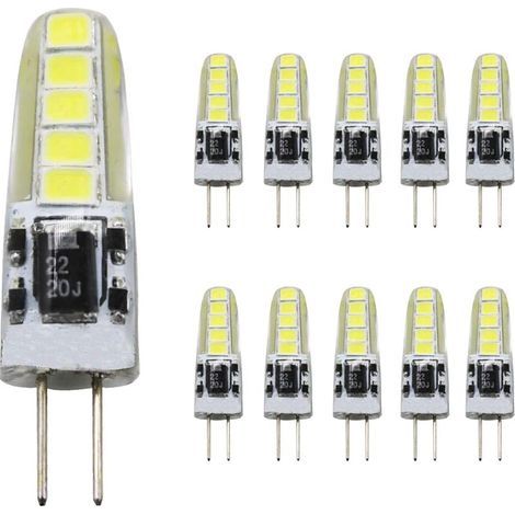 G4 3W LED-Lampe, 10er-Pack, AC/DC 12V, 300lm, Kaltweiß 6000K, flimmerfrei, nicht dimmbar, energiesparend (1/5)