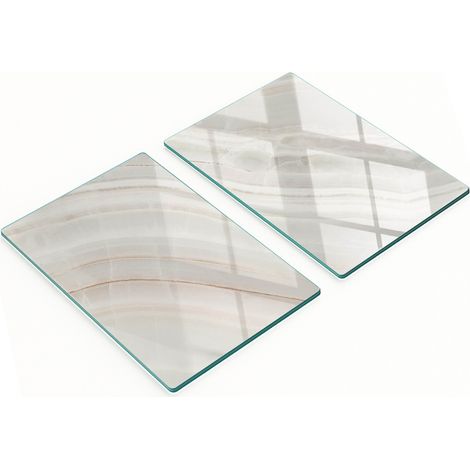 Küchenschneidebretter aus Glas mit grafischer Marmorstruktur, 2 x 40 x 52 cm (1/5)
