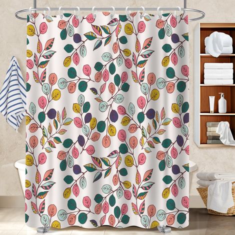 Rideau de douche imperméable en polyester 180x180 déco d‘intérieur protection douche pour maison de campagne (1/5)