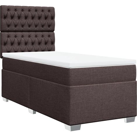 Maison Exclusive - Boxspringbett mit Matratze Dunkelbraun 100x200 (1/5)