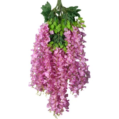 Guirlande de glycine artificielle en soie artificielle, liane de glycine artificielle pour la décoration de mariage et de jardin (1/5)