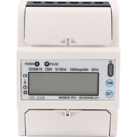 DDS6619-015 Compteur électrique monophasé 4P multifonction, affichage LCD électronique, mesure de consommation d'énergie (1/5)