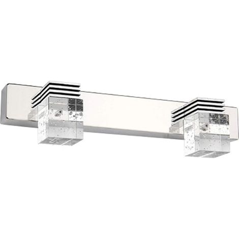 Applique murale moderne LED pour miroir de salle de bain, 2 lampes, étanche, avec abat-jour en cristal à bulles, blanc 6000K, 32 cm (1/5)