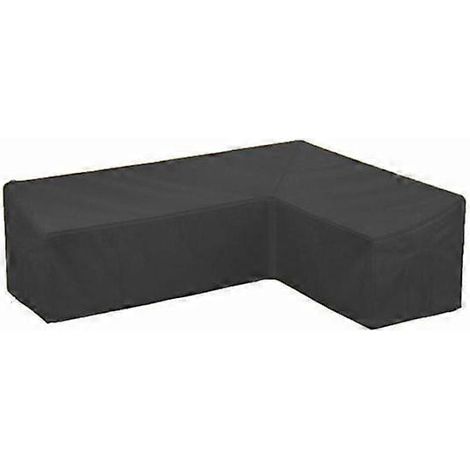 Housse de protection imperméable en forme de V pour canapé d'angle d'extérieur, en tissu 600D résistant, avec sac de rangement, 216 x 216 cm (85 x 85 pouces), noire. (1/5)