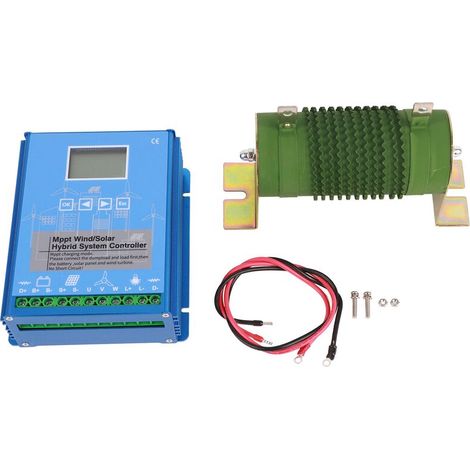 Jeffergarden Contrleur hybride solaire éolien MPPT 24V 48V, contrleur de Charge d'énergie universel LCD, vent 1000W photovoltaque 1000W