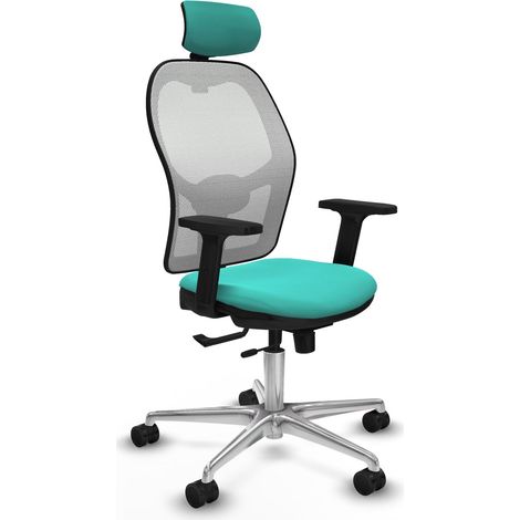 Chaise de bureau piqueras y crespo Jorquera turquoise aluminium (1/2)