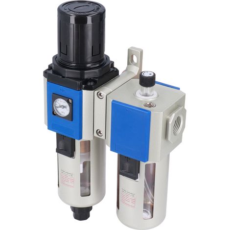 Unité 3 en 1 filtre régulateur lubrificateur air comprimé séparateur eau huile GFC400-10 aluminium 2 pièces (1/5)