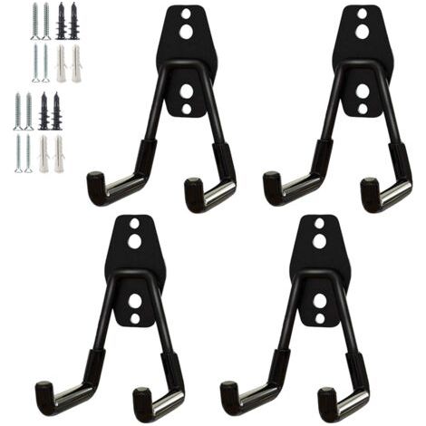 Crochets de garage robustes, crochets de rangement utilitaires, organisateur de rangement pour outils de jardin, crochets muraux en acier (petit crochet en U) (1/5)