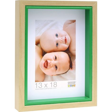 Cadre Photo Naturel avec Filet Vert 15 x 20 cm (1/2)