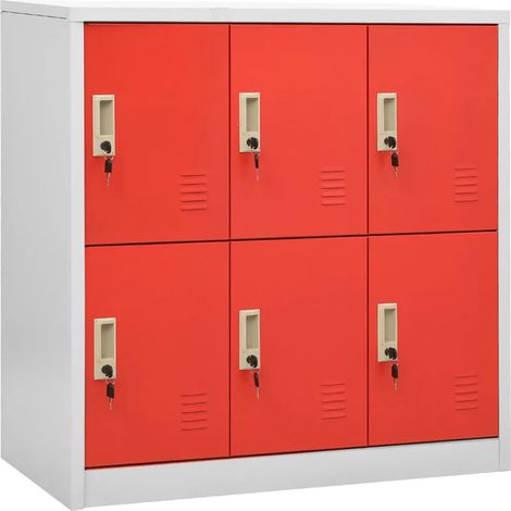 Lote de 2 armarios taquillas modernos 90 x 45 x 92 cm con cerraduras y gran espacio de almacenamiento de acero gris claro 020055158 (1/5)