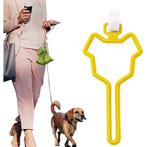 Dog poop bag dispenser, high-quality dog poop bag holder, suitable for walking, running, and cycling (yellow), 3 pieces (1/5)