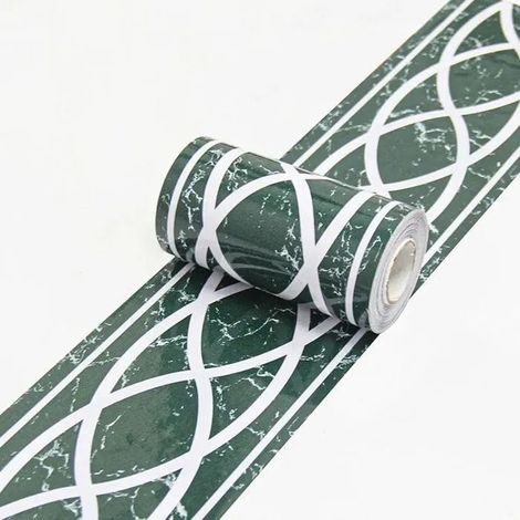 Bordure de papier peint à barre verte, décoration murale amovible, frise autocollante imperméable en PVC, - Barre Verte 300 x 10 cm (1/5)