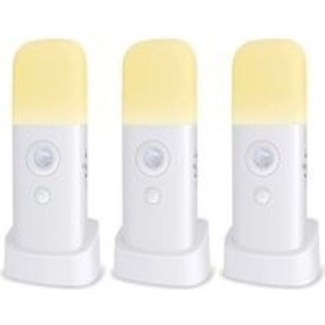 Veilleuse Enfant, Lampe Détecteur de Mouvement, Luminosité Ajustable,Portable, Rechargeable, pour chambre à coucher, chambre d'enfant, et salon (3-PACK)dyk-alovez (1/3)