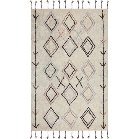 Teppich CORUM Beige 160 x 230 cm Baumwolle