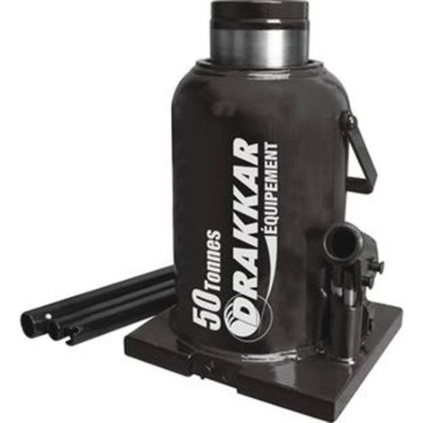 Drakkar Equipement – Cric bouteille hydraulique 50 tonnes – Valve de sécurité contre surcharge – Dimensions 280x170x450mm – Poids 25,8 kg (1/3)