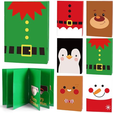 Album photo de Noël à spirales à faire soi-même, avec enveloppes, idéal pour les étudiants, les amis et les collègues – 6 albums de cartes cadeaux, 108 x 146 mm motif personnalisé disponible
